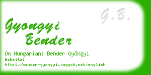 gyongyi bender business card
