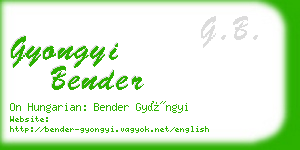 gyongyi bender business card